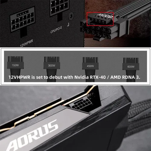 Vista 4 de NFHK 12VHPWR ATX3.0 PCI-E 5.0 Cable modular de alimentación a Dual ATX 8Pin para 3080 3090TI PSU 16Pin 12+4P tarjeta gráfica