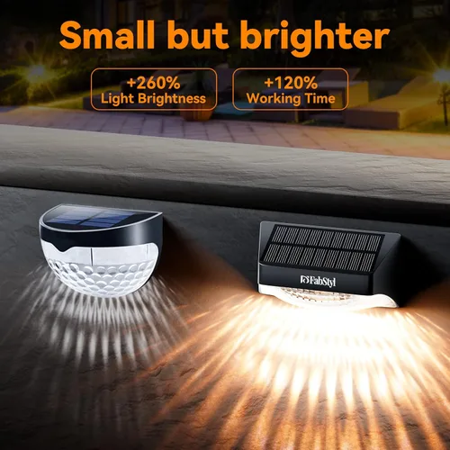 Vista 5 de Luces solares para valla, RGB de 10 modos de trabajo, luces solares para terraza, exteriores, impermeables, luces solares LED de pared