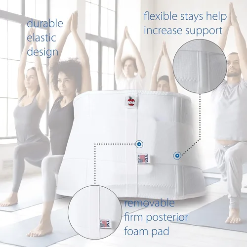 Vista 3 de Core Products Soporte de espalda elástico de triple acción con almohadilla