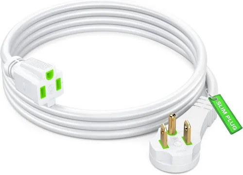 Vista 14 de Maximm Cable de extensión de enchufe plano de 1 pie con diseño de enchufe delgado que ahorra espacio, cable de extensión de perfil bajo 16AWG (negro)