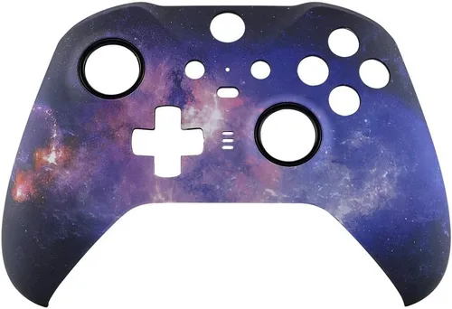 Vista 3 de eXtremeRate Nebula Galaxy - Funda de repuesto para placa frontal con diseño de galaxia, carcasa frontal suave al tacto, kit de repuesto para Xbox
