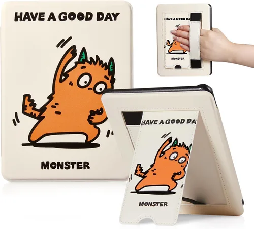 Vista 40 de CoBak - Funda para Ereader de piel sintética duradera con función de apagado y encendido automático, ranura para tarjetas y correa para la mano - Se