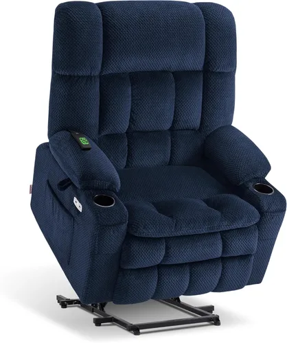 Vista 38 de MCombo Silla reclinable eléctrica de doble motor para personas mayores, silla elevadora plana con calor y masaje, silla elevadora pequeña, Beige