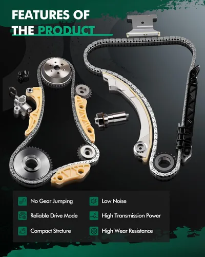 Vista 5 de SCITOO 94201S Kit de cadena de distribución Tensor Carril guía manivela piñón piñón se adapta a Chevy para Buick para GMC para Pontiac para Saturno