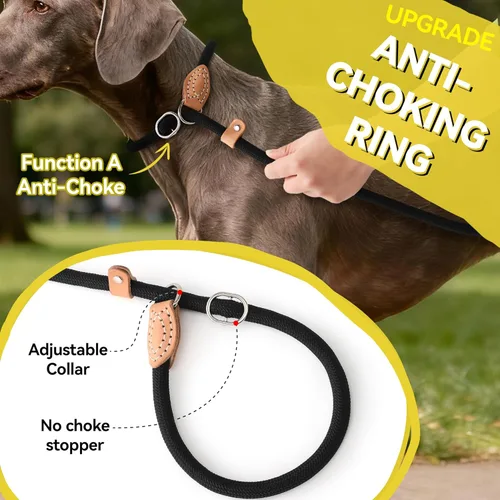 Vista 4 de Mile High Life Correa antideslizante para perro, correa de cuerda resistente de 4 pies, 5 pies, 6 pies, para entrenamiento sin tirones, correa