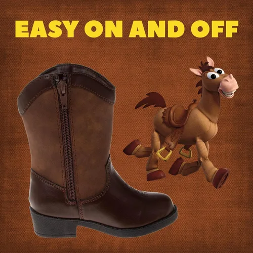 Vista 3 de Disney Pixar Toy Story Woody - Botas vaqueras occidentales para niños pequeños