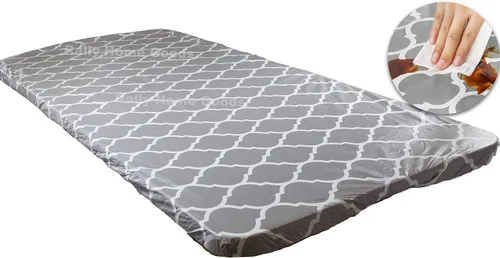 Vista 19 de Rally Home Goods Mantel redondo de vinilo ajustable para interiores y exteriores, respaldo de franela, borde elástico, funda de plástico impermeable