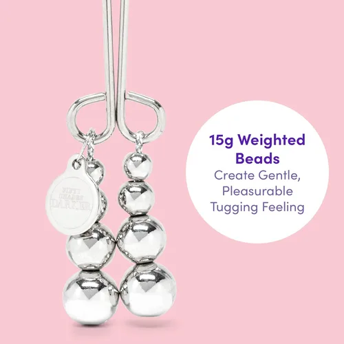 Vista 5 de Love Honey Fifty Shades - Abrazadera de clítoris con cuentas Just Sensation, 1 unidad