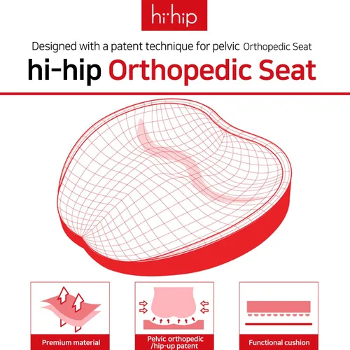 Vista 2 de Cojín de asiento para silla de corrección de cadera con diseño patentado de comodidad, soporte ortopédico de postura de espalda hecho de uretano