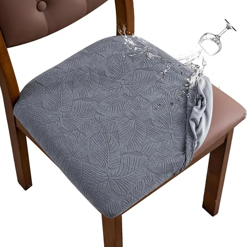 Vista 29 de Juego de 2 fundas impermeables para sillas de comedor, fundas elásticas extraíbles y lavables para sillas de comedor para el hogar, restaurante