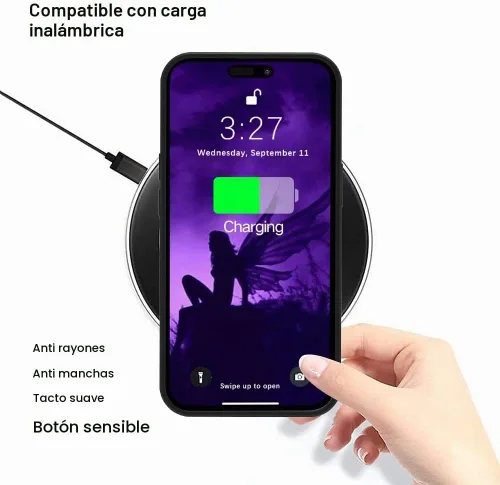 Vista 5 de OOK Diseños para iPhone 14 Pro Max Funda con Purpurina Mariposa Púrpura Diseño de Nebulosa Espacial PC Duro + TPU Suave Parachoques Antideslizante