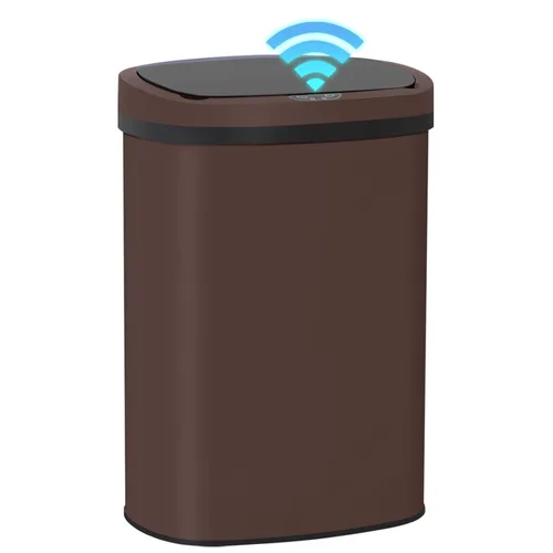 Vista 12 de Bote de basura automático de acero inoxidable de 13.2 galones con sistema de control de olores, sensor de movimiento semicircular sin tacto de 50