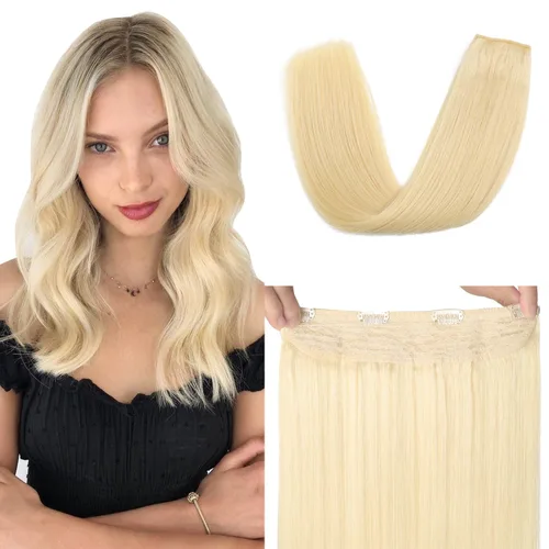 Vista 12 de XDhair - Extensiones de cabello con hilo invisible de cabello humano real, 18 pulgadas, 85 g, color balayage, de marrón chocolate a rubio caramelo