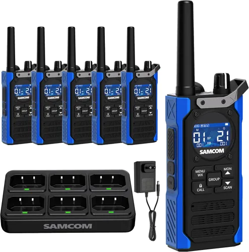 Vista 10 de T5 Business FRS Walkie Talkies de largo alcance con auriculares, paquete