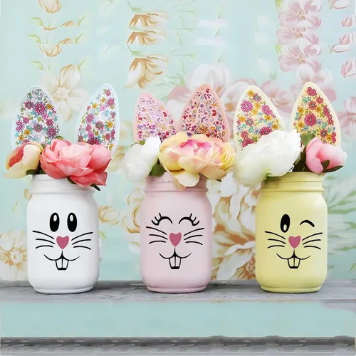 Vista 4 de 18 calcomanías de vinilo de cara de conejo de Pascua, caras de conejo, calcomanías de arte de vinilo, calcomanías de pared, calcomanías de ventana