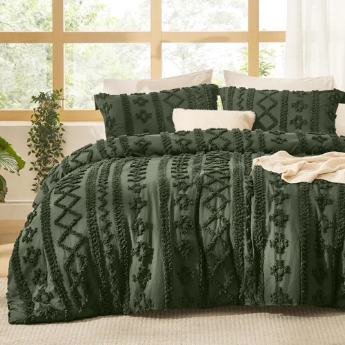 Vista 14 de Bedsure Juego de colcha acolchada bohemio y empenachado, beige, GentleSoft™, 2 piezas, estilo rústico desgastado, pero chic, bordado, regalo mujer