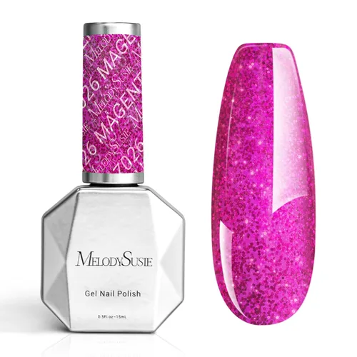 Vista 36 de MelodySusie - Esmalte de uñas en gel con brillo perla rosa brillante, 0.5 fl oz, efecto hilo, con acabado de concha rosa brillante, UV LED