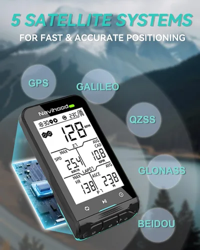 Vista 3 de Computadora de bicicleta L3 GPS inalámbrica, pantalla de 2.6 pulgadas, velocímetro de bicicleta Bluetooth ANT+, IPX7 impermeable, retroiluminación