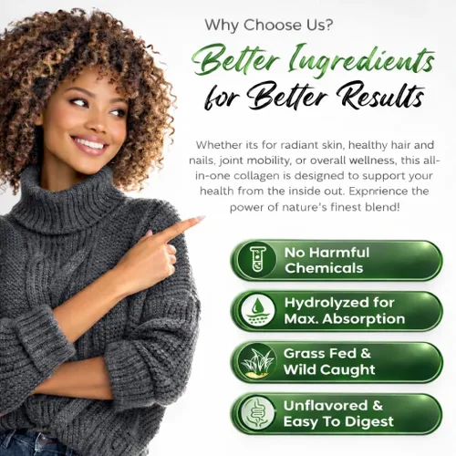 Vista 4 de Péptidos de colágeno múltiple en polvo sin sabor – 5 tipos de complejo de colágeno múltiple (I, II, III, V, X) – Colágeno en polvo hidrolizado