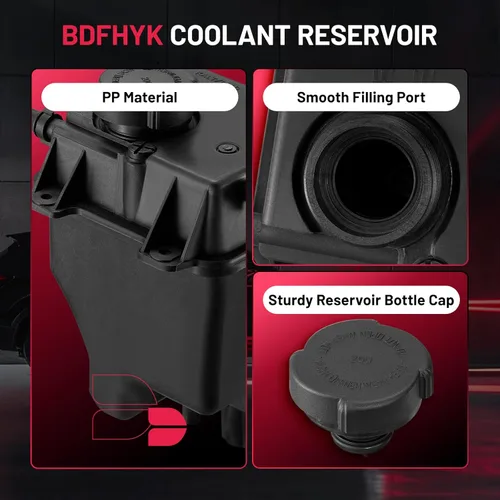 Vista 4 de BDFHYK Depósito de expansión de refrigerante del motor compatible con BMW 2004-2006 X5, compatible con y Rover 2003-2005 LRange Rover 4.4L 4.8L V8