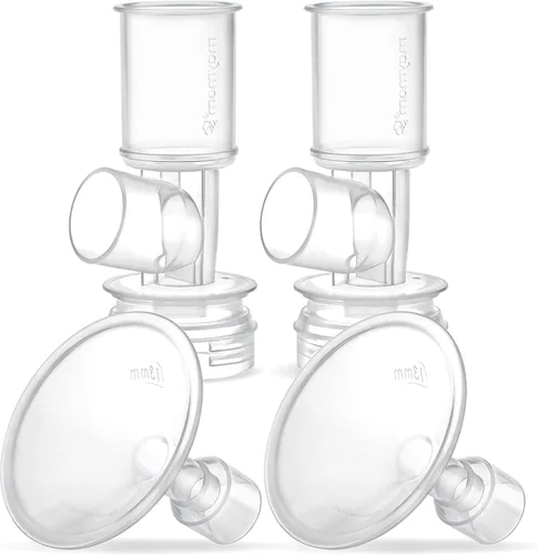Vista 6 de Maymom MyFit - Juego de bridas de dos piezas para el pecho (0.59 pulgadas pequeño), conector de base compatible con extractores de leche Ameda