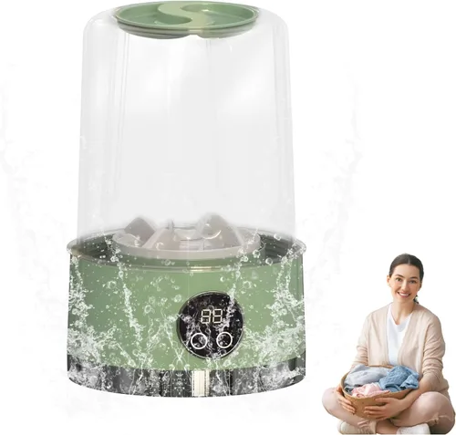 Vista 8 de Lavadora de ropa interior, mini lavadora ultrasónica portátil recargable para ropa interior, pequeña lavadora inalámbrica para ropa de bebé, ropa