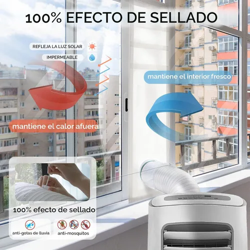 Vista 4 de LOVIGA Kit de ventilación portátil para puerta corrediza de CA, 100% Puerta corredera de 25x232cm