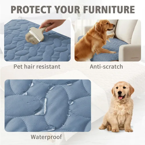 Vista 2 de Ameritex Funda de cama para mascotas, manta para cama de perro, para sofá y muebles, impermeable, nuevo diseño