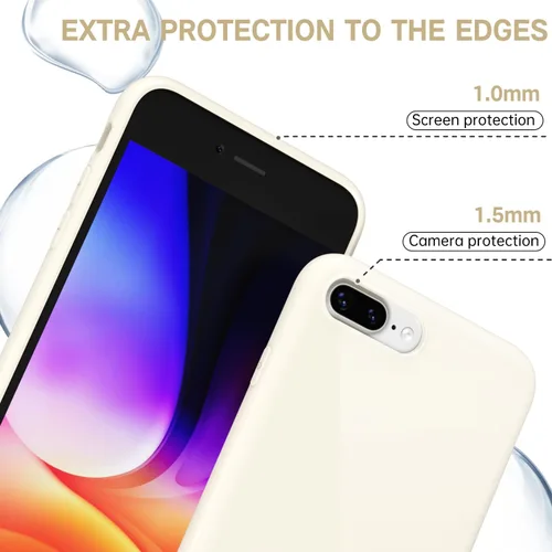 Vista 3 de Svanove para iPhone 7 Plus/ 8 Plus, funda de silicona, de goma suave brillante y gel de jey lindo, funda protectora de plástico simple y lisa