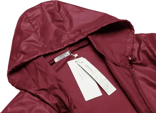 Vista 4 de COOFANDY - Chaqueta impermeable plegable para hombre, diseño con capucha, ligero y clásico, para ciclismo