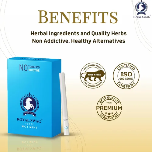 Vista 2 de ROYAL SWAG Cigarrillos de menta a base de hierbas 100% libres de nicotina y sin tabaco (1 caja = 20 unidades)