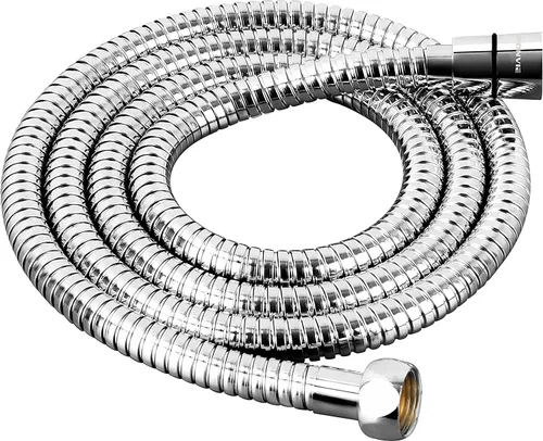 Vista 7 de Extensión de repuesto para manguera de regadera, manguera de acero inoxidable flexible extra larga de 79 pulgadas para cabezal de ducha de mano