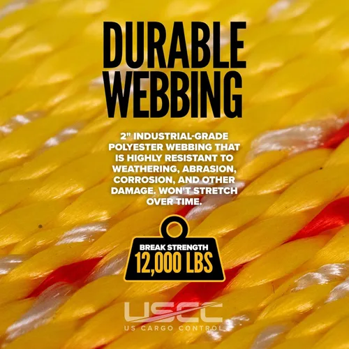 Vista 5 de US Cargo Control Red de rueda de montaje lateral con trinquete y extensión de cadena, correa de rueda fácil de usar para aplicaciones de amarre