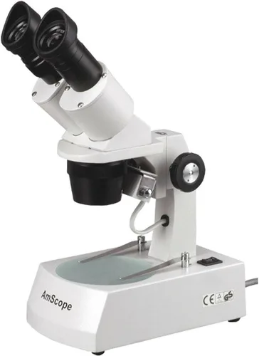 Vista 6 de AmScope SE305R-A-E Microscopio estéreo binocular digital montado hacia adelante, oculares WF10x, aumento 10X/30X, objetivos 1X y 3X, fuente de luz