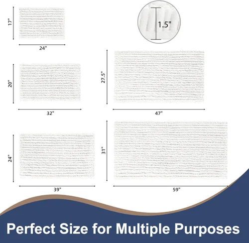 Vista 9 de FLOLEOPA Alfombras de baño de microfibra suave y esponjosa, tapetes de baño absorbentes, antideslizantes, lavables a máquina y de secado rápido