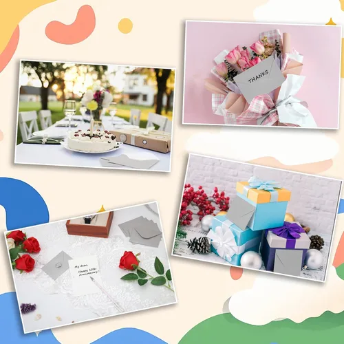 Vista 7 de 100 Pack 4 x 2.75" Mini Envelopes Metallic Silver 120GSM Gift Card Envelopes Bulk Small Paper Gift Card Sleeves Greeting Card Business Card Tiny