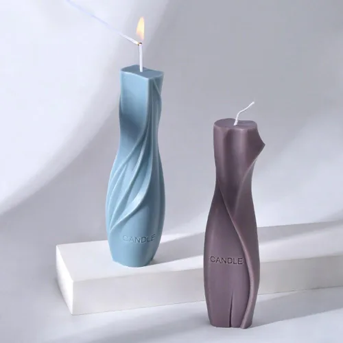 Vista 9 de ikasus Moldes de vela en forma de jarrón 3D, molde de silicona para hacer velas, velas de pilar, molde de resina, moldes de fundición de resina