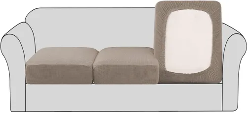 Vista 9 de H.VERSAILTEX - Fundas elásticas para cojín de sofá individual, fundas de asiento para silla de sofá, protector de cojín con tejido jacquard de sarga