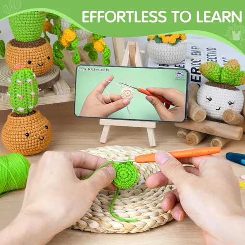 Vista 47 de Kit de ganchillo para principiantes, kit de inicio de ganchillo con tutoriales en video paso a paso, kits de aprendizaje para adultos y niños