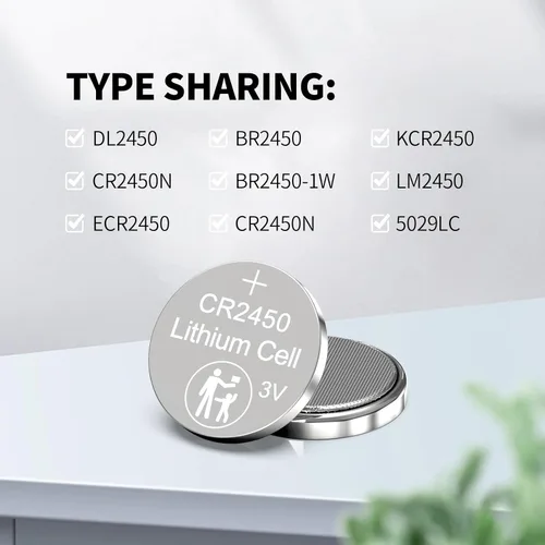 Vista 6 de hilocell CR2450 - Batería de litio de 3 V para monedas, paquete de 10 pilas de botón CR 2450 de 3 voltios, batería 2450 de alta capacidad de larga
