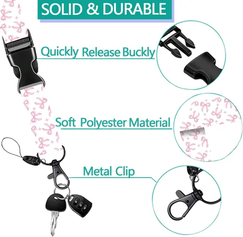 Vista 189 de Portatarjetas blanco con cordón para tarjetas de identificación, carrete retráctil negro con clip de mosquetón, tarjetero de identificación