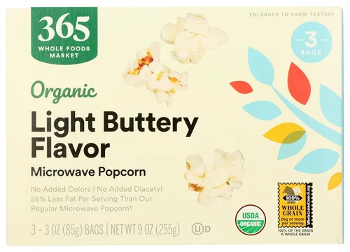 Vista 4 de 365 by Whole Foods Market, Popcorn Microwave Organic 3 unidades, 10.5 onzas