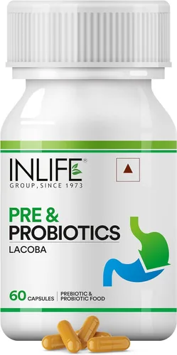 INLIFE Suplemento prebiótico y probiótico para la salud intestinal | Bacterias Lactobacillus | Probióticos para mujeres y hombres - 60 cápsulas