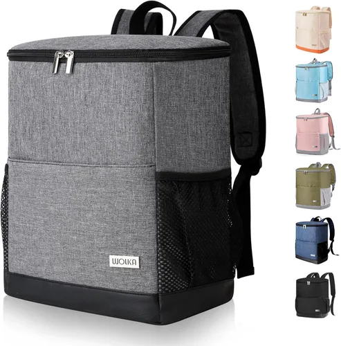 Vista 7 de Mochila Nevera Aislada para Exteriores - Mochila Nevera a Prueba de Fugas 30 Latas, Bolsa Nevera Impermeable Ligera para Retención de Calor/Frío