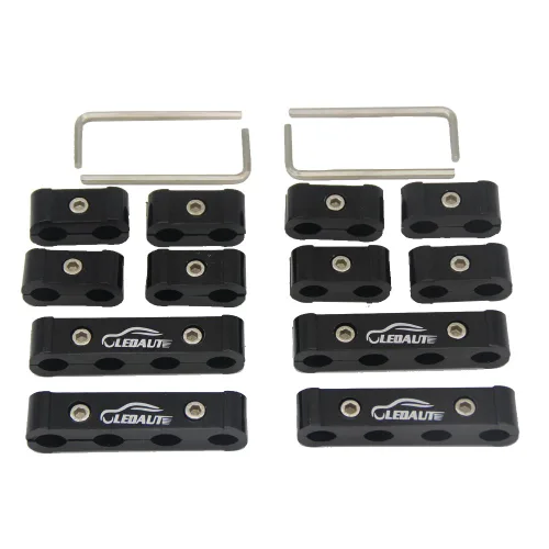 LEDAUT 12 piezas separador divisor de cables de bujía del motor para 8 mm, 9 mm, 10 mm (negro)