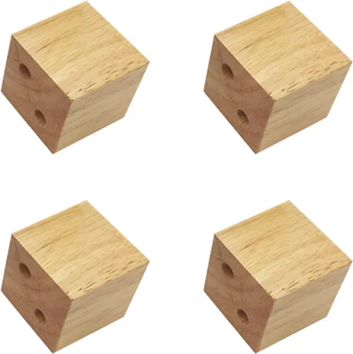 Vista 19 de Muebles de madera maciza de roble con patas elevadas, mesa de sofá y patas de silla, patas de gabinete, patas de bloque de madera, 3