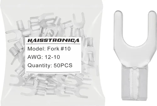 Vista 19 de haisstronica Conectores de cable no aislados, 30 terminales de horquilla de 1/4 ", kit de cobre con costura soldada AWG 8