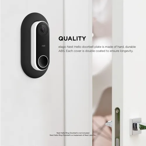 Vista 3 de elago Placa de pared diseñada para Google Nest Hello Wall Plate (cableada) [negro] – Compatible con Google Nest Hello Smart WiFi Video Doorbell, uso