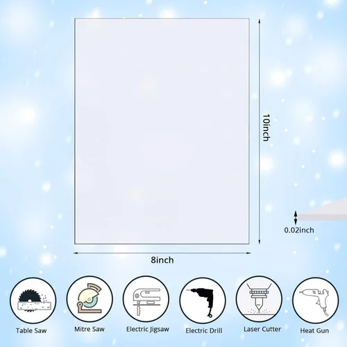 Vista 2 de Zonon 5 piezas de hojas de policarbonato transparente 25.5 x 20.5 x 0.05 cm Hoja de plástico delgada Panel de plástico resistente con papel