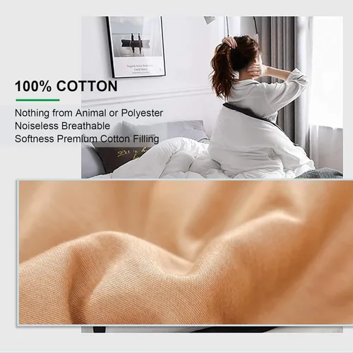 Vista 6 de 2025 Juego de edredón Premium Actualizado de Cama sin Vacío para Todas las Estaciones 100% Algodón Relleno - Reversible, Ligero, Suave, Transpirable